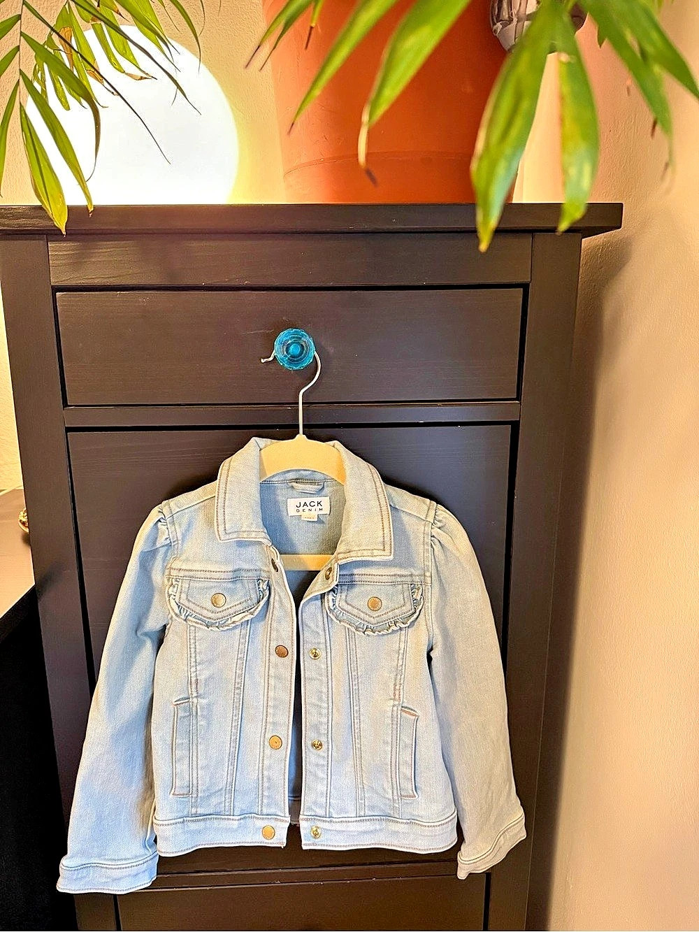 Janie and Jack Denim Ruffle Jacket Girls 3T Blue Denim